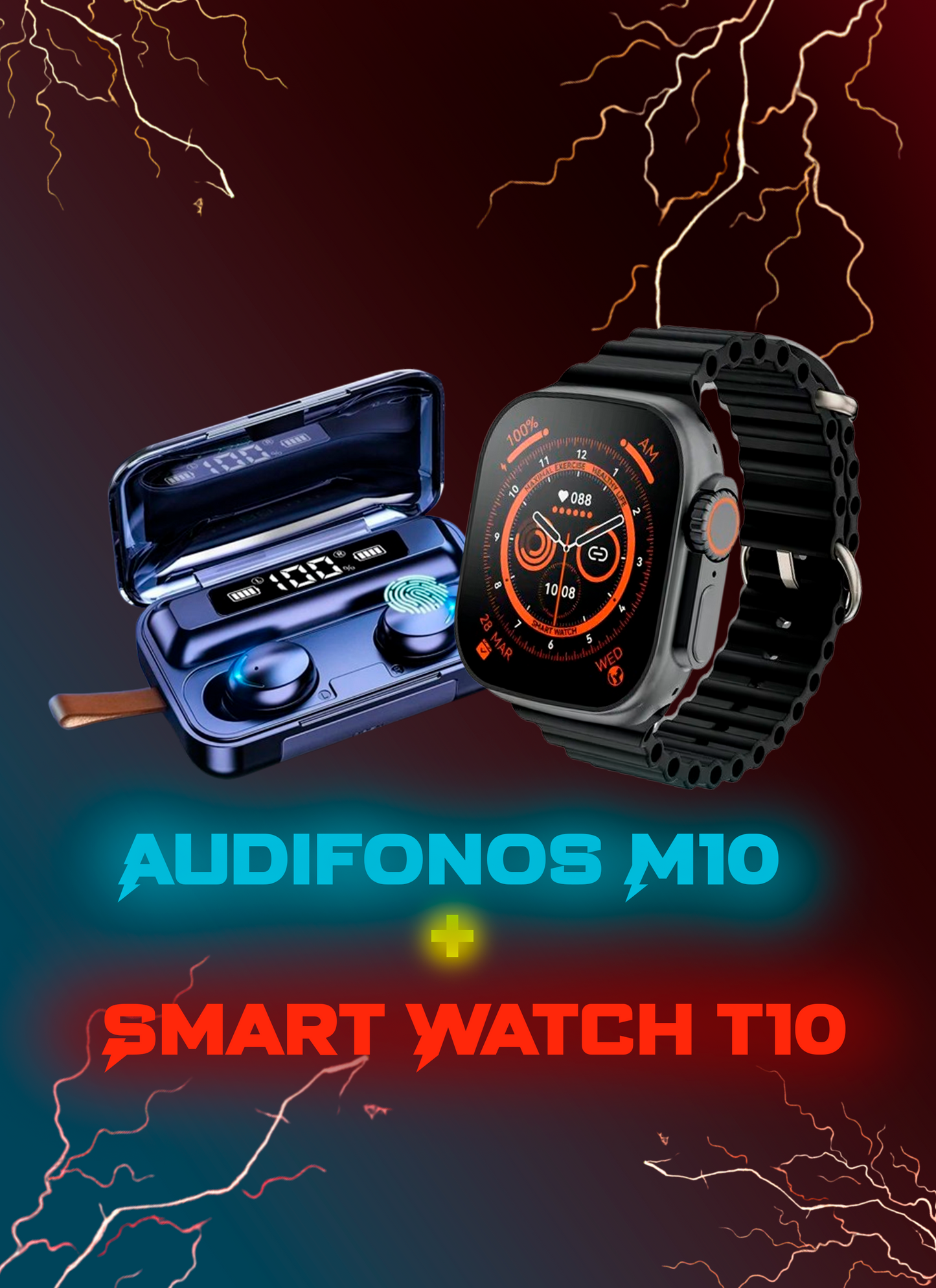 SMART WATCH T10 ULTRA + AUDIFONOS M10